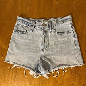 Madewell The Perfect High Waisted Raw Hem Jean Shorts